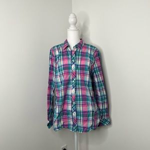 Talbots Plaid Button Down Long Sleeve Shirt